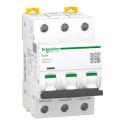 A9F84310 Schneider iC60H - Disjoncteur triphasé 10A - 3P - Courbe C - 10/15kA - Bornes à vis - Acti9 iC60