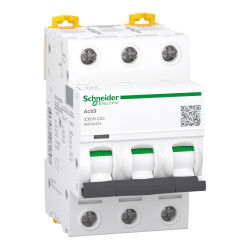 A9F84325 Schneider iC60H - Disjoncteur triphasé 25A - 3P - Courbe C - 10/15kA - Bornes à vis - Acti9 iC60
