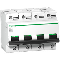 A9N18374 Schneider C120N - Disjoncteur tétrapolaire 100A - 4P - Courbe C - 6/10kA - Bornes à vis - 6 modules - Acti9 C120