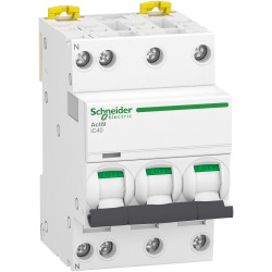 A9P52706 Schneider iC40 - Disjoncteur triphasé + neutre 6A - 3P+N - Courbe C - 4,5/6kA - À vis - alternative au Acti9 iDT40T