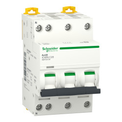 A9P54720 Schneider iC40N - Disjoncteur triphasé + neutre 20A - 3P+N - Courbe C - 6/10kA - À vis - alternative au Acti9 iDT40N