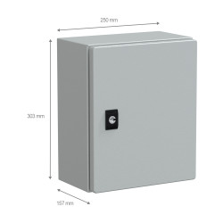 NSYCRN325150 Coffret électrique en métal étanche IP66 - HxLxP 300x250x150mm - Sans plaque de montage - Schneider Spacial CRN