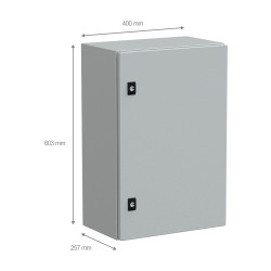 NSYCRN64250 Coffret électrique en métal étanche IP66 - HxLxP 600x400x250mm - Sans plaque de montage - Schneider Spacial CRN