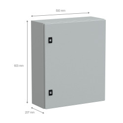 NSYCRN65200 Coffret électrique en métal étanche IP66 - HxLxP 600x500x200mm - Sans plaque de montage - Schneider Spacial CRN