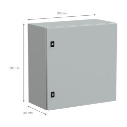 NSYCRN66300 Coffret électrique en métal étanche IP66 - HxLxP 600x600x300mm - Sans plaque de montage - Schneider Spacial CRN