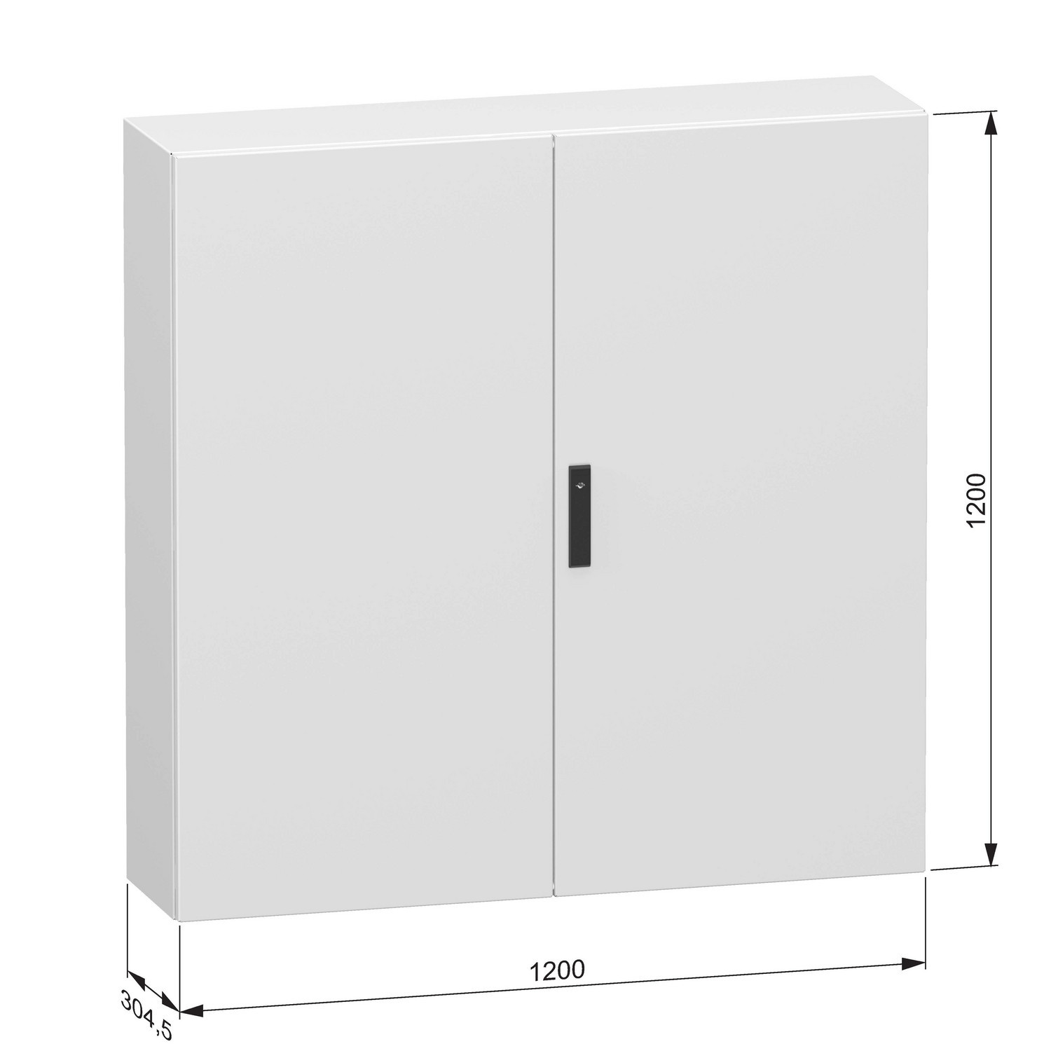 NSYCRN1212400D Armoire électrique Schneider métal étanche IP55 - HxLxP 1200x1200x400mm - Sans plaque - Dble Porte - Spacial CRN