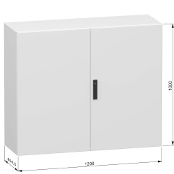 NSYCRN1012400D Armoire électrique Schneider métal étanche IP55 - HxLxP 1000x1200x400mm - Sans plaque - Dble Porte - Spacial CRN