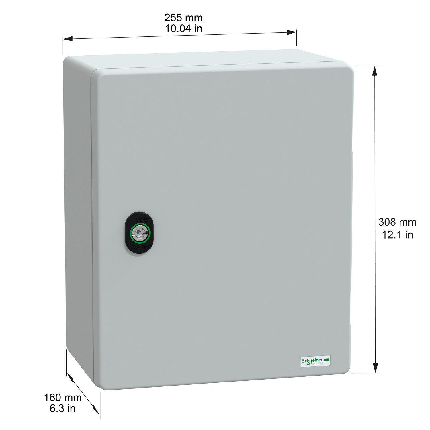 NSYPLM3025G Schneider - Coffret Thalassa PLM 308x250x160 - étanche IP66 - IK10 - Coffret polyester - RAL 7035 - PanelSet PLM
