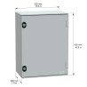 NSYPLM43G Schneider - Coffret Thalassa PLM 430x330x200 - étanche IP66 - IK10 - Coffret polyester - RAL 7035 - PanelSet PLM