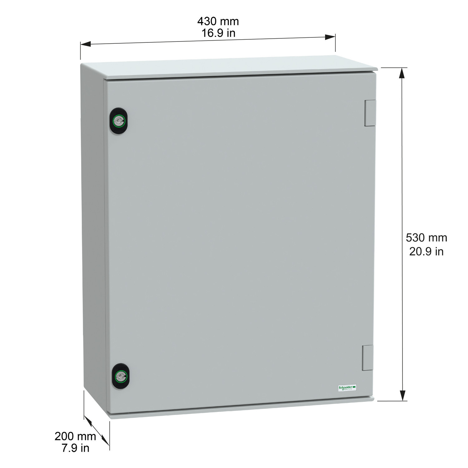 NSYPLM54G Schneider - Coffret Thalassa PLM 530x430x350 - étanche IP66 - IK10 - Coffret polyester - RAL 7035 - PanelSet PLM
