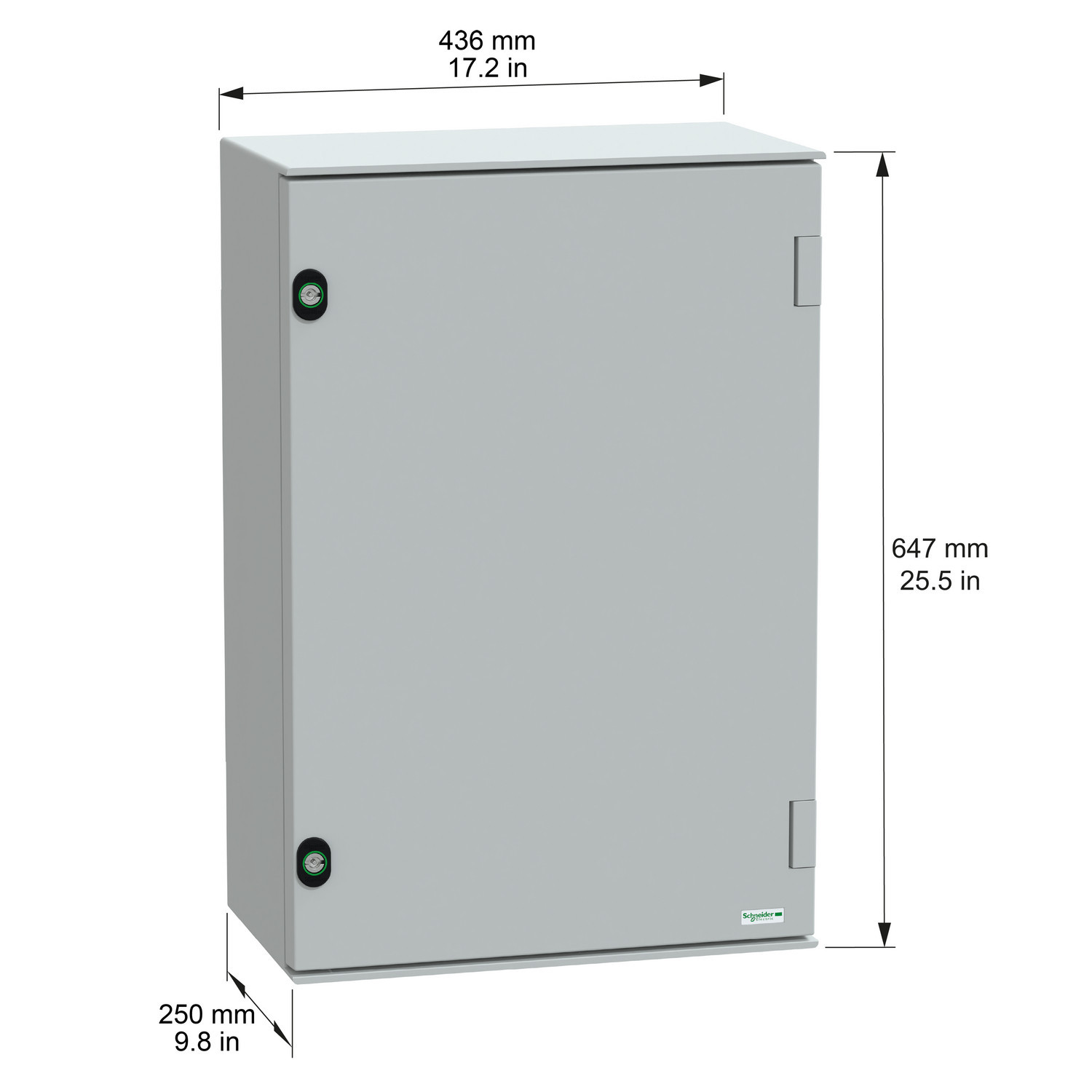 NSYPLM64G Schneider - Coffret Thalassa PLM 647x436x250 - étanche IP66 - IK10 - Coffret polyester - RAL 7035 - PanelSet PLM