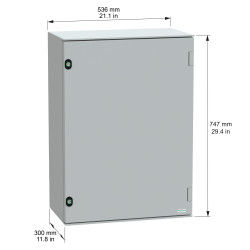 NSYPLM75G Schneider - Coffret Thalassa PLM 747x536x300 - étanche IP66 - IK10 - Coffret polyester - RAL 7035 - PanelSet PLM