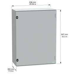 NSYPLM86G Schneider - Coffret Thalassa PLM 847x636x300 - étanche IP66 - IK10 - Coffret polyester - RAL 7035 - PanelSet PLM