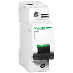 A9N18358 Schneider C120N - Disjoncteur unipolaire 100A - 1P - Courbe C - 10kA - Bornes à vis - 1,5 modules - Acti9 C120