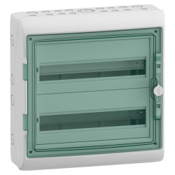 13434 Schneider - Coffret Kaedra 2 rangées de 18 modules (36 modules)  - étanche IP65 - avec bornier de terre et serrure simple