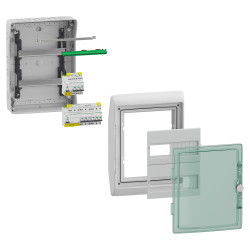 13434 Schneider - Coffret Kaedra 2 rangées de 18 modules (36 modules)  - étanche IP65 - avec bornier de terre et serrure simple