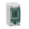 13975 Schneider - Mini coffret Kaedra 3 modules - étanche IP65 - sans bornier de terre - Porte transparente - Serrure standard