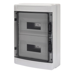 GW40104 Gewiss 40 CDK - Coffret électrique étanche 2 rangées de 12 modules (24 modules) - IP65 - Sans barette de terre