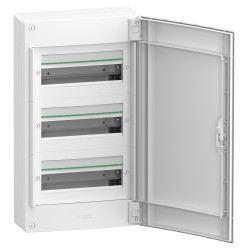 LVSXQ313 Tableau électrique Schneider 3 rangées de 13 modules - PrismaSet XS  - Avec porte - Avec bornier de terre