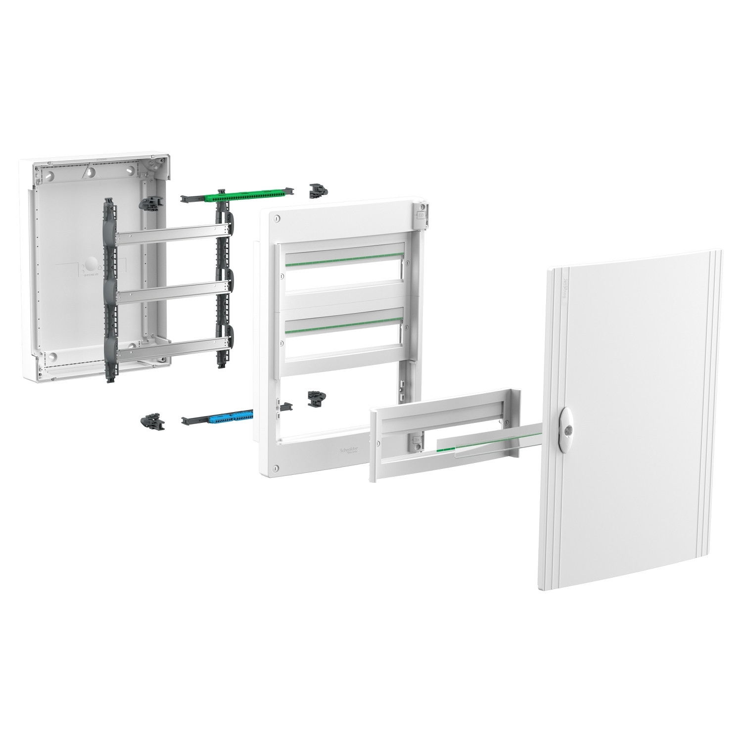 LVSXQ413 Tableau électrique Schneider 4 rangées de 13 modules - PrismaSet XS  - Avec porte - Avec bornier de terre