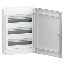 LVSXQ318 Tableau électrique 3 rangées de 18 modules Schneider PrismaSet XS  - Avec porte - Avec bornier de terre