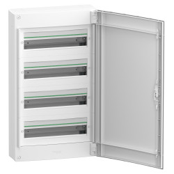 LVSXQ418 Tableau électrique 4 rangées de 18 modules Schneider PrismaSet XS  - Avec porte - Avec bornier de terre