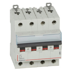 407920 Legrand DX3 - Disjoncteur tétrapolaire 1A 4P C1 6000A/10kA - 400V - Bornes à vis - 4 modules