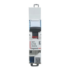 406782 Legrand DNX3 - Disjoncteur phase + neutre 1P+N C10 - 4500A/6kA - Bornes AUTO - Courbe C - 10A - 230V
