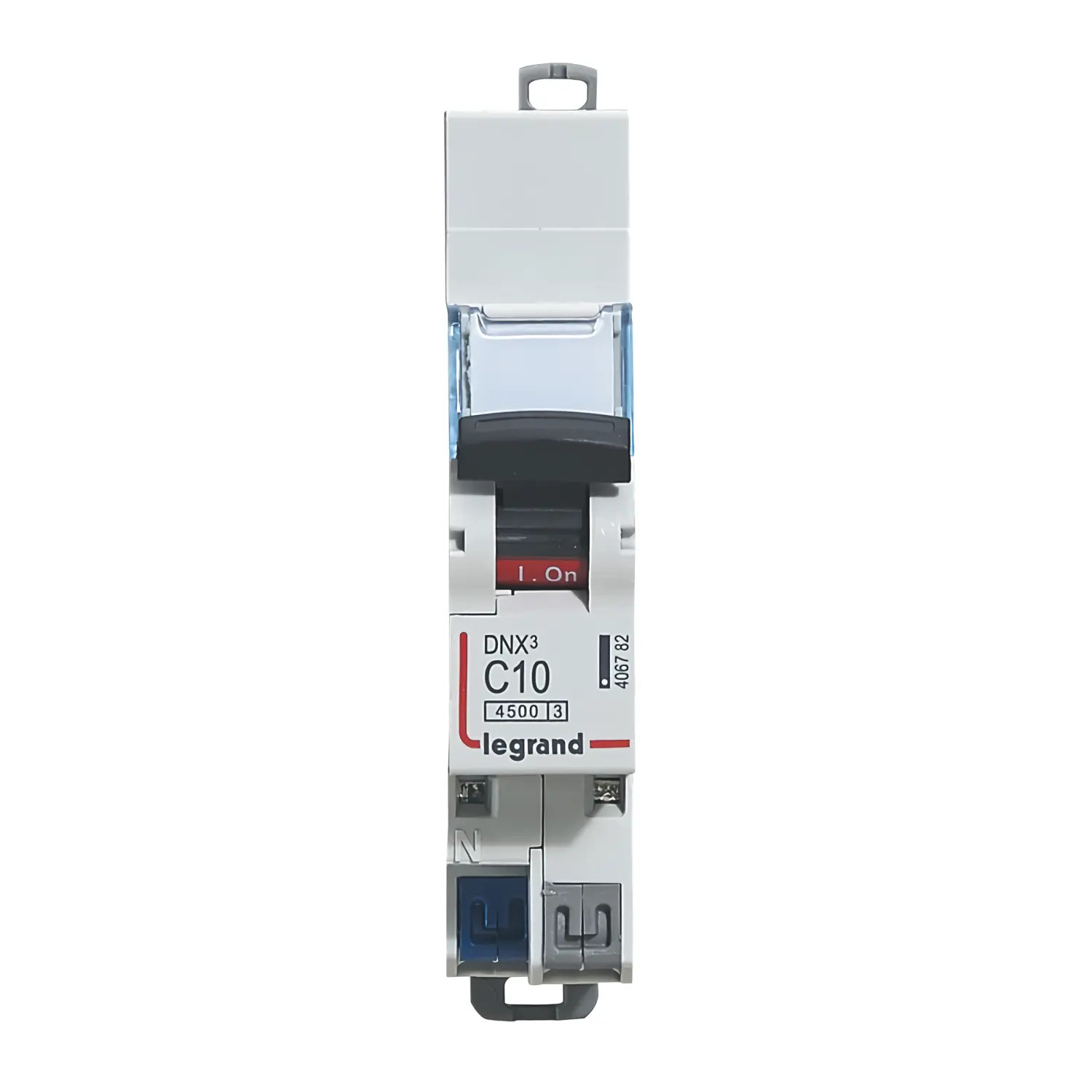 406782 Legrand DNX3 - Disjoncteur phase + neutre 1P+N C10 - 4500A/6kA - Bornes AUTO - Courbe C - 10A - 230V
