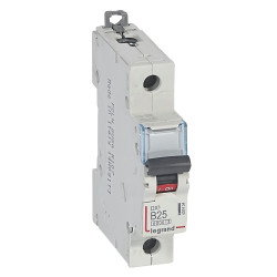 407434 Legrand DX3 - Disjoncteur unipolaire 25A 1P B25 6000A/10kA - Courbe B - 230V - À vis - 1 module
