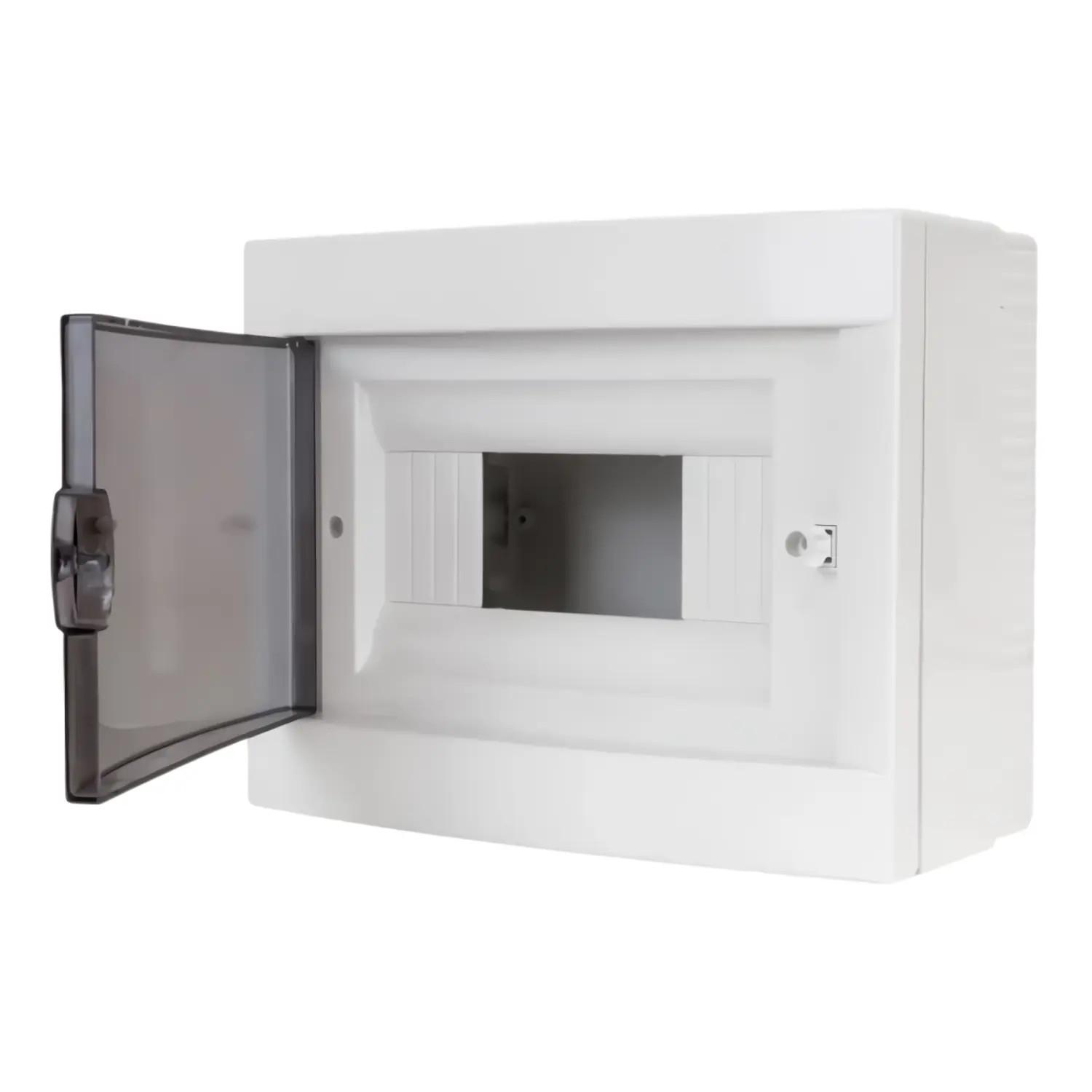 Coffret électrique 8 modules (1 rangée) Montage en saillie ECO avec porte transparente et bornier de terre