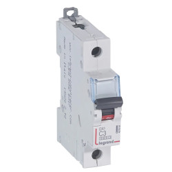 407664 Legrand DX3 - Disjoncteur unipolaire 3A 1P C3 6000A/10kA - 230V - Bornes à vis - 1 module