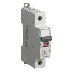 407670 Legrand DX3 - Disjoncteur unipolaire 16A 1P C16 6000A/10kA - 230V - Bornes à vis - 1 module