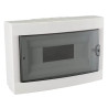 Tableau électrique 1 rangée avec porte - 12 modules - ECO - En saillie - Porte transparente - Avec bornier de terre