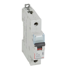 407672 Legrand DX3 - Disjoncteur unipolaire 25A 1P C25 6000A/10kA - 230V - Bornes à vis - 1 module
