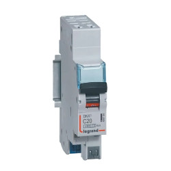 406784 Legrand DNX3 - Disjoncteur phase + neutre 1P+N C20 - 4500A/6kA - Bornes AUTO - Courbe C - 20A - 230V