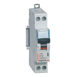 406801 Legrand DNX3 - Disjoncteur unipolaire + neutre 10A - 4,5/6kA - Courbe D - Vis/vis - 1 module - 230V