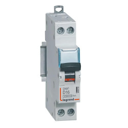 406802 Legrand DNX3 - Disjoncteur unipolaire + neutre 16A - 4,5/6kA - Courbe D - Vis/vis - 1 module - 230V