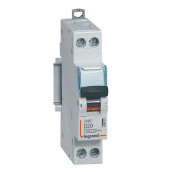 406803 Legrand DNX3 - Disjoncteur unipolaire + neutre 20A - 4,5/6kA - Courbe D - Vis/vis - 1 module - 230V