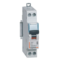 406861 Legrand DNX3 - Disjoncteur unipolaire + neutre C1 1P+N - 4500A/6kA - Vis/vis - Courbe C - 1A - 230V