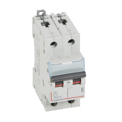 407792 Legrand DX3 - Disjoncteur bipolaire 1A 2P C1 6000A/10kA - 230V - Bornes à vis - 2 modules