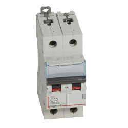 407803 Legrand DX3 - Disjoncteur bipolaire 32A 2P C32 6000A/10kA - 230V - Bornes à vis - 2 modules