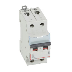 408025 Legrand DX3 - Disjoncteur bipolaire 3A 2P D3 6000A/10kA - Courbe D - 230V - À vis - 2 modules