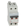 408027 Legrand DX3 - Disjoncteur bipolaire 6A 2P D6 6000A/10kA - Courbe D - 230V - À vis - 2 modules