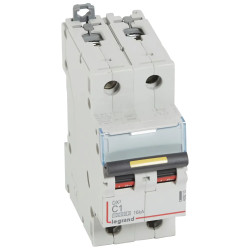 409213 Legrand DX3 - Disjoncteur bipolaire 1A 2P C1 10000A/16kA - 230V - Courbe C - À vis - 2 modules