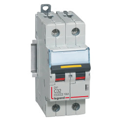 409224 Legrand DX3 - Disjoncteur bipolaire 32A 2P C32 10000A/16kA - 230V - Courbe C - À vis - 2 modules