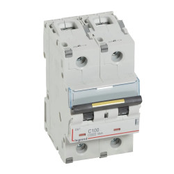409229 Legrand DX3 - Disjoncteur bipolaire 100A 2P C100 10000A/16kA - 230V - Courbe C - À vis - 3 modules