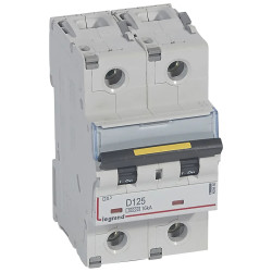 409460 Legrand DX3 - Disjoncteur bipolaire 125A 2P D125 10000A/16kA - 230V - Courbe D - À vis - 3 modules
