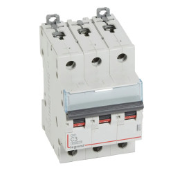 407853 Legrand DX3 - Disjoncteur triphasé 3A 3P C3 6000A/10kA - 400V - Bornes à vis - 3 modules