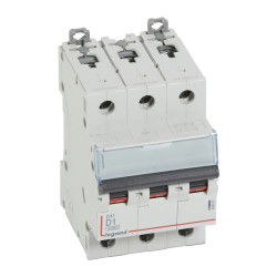 408081 Legrand DX3 - Disjoncteur triphasé 1A 3P D1 6000A/10kA - Courbe D - 400V - À vis - 3 modules